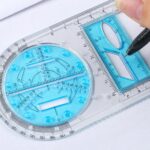 3pcs Geometric Template Ruler Plastic Circles Squares Stencil Measuring Tool AU - Image 7