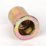 40X M8 Nutsert Rivnut Rivet Nut Large Flange Splined Open End Zinc-Plated Steel - Image 4