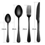 4PCs Stainless Steel Black Cutlery Dinner Tea Set Knife Fork Spoon Kits - Image 7