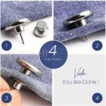 4/8 Button Pin for Jeans Pants No Sew Instant Adjustable Jean Button Replacement - Image 5