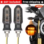 4 x Motorcycle Indicators Bike LED Turn Signal Light Blinkers Amber Universal AU