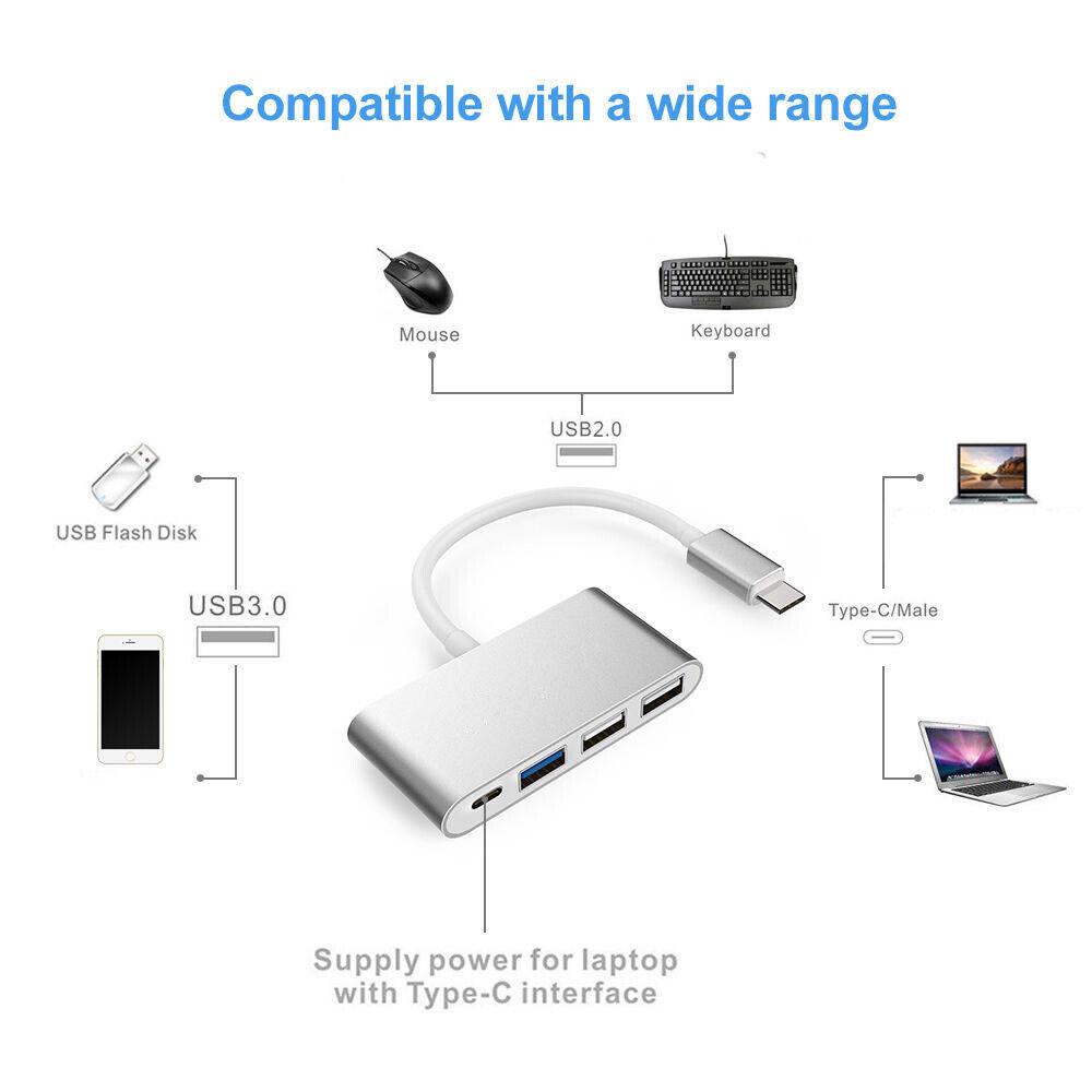 4in1 Type-C USB-C to 4-Port Hub USB 3.0 2.0 Charging Adapter For Thunderbolt 3 - Image 6
