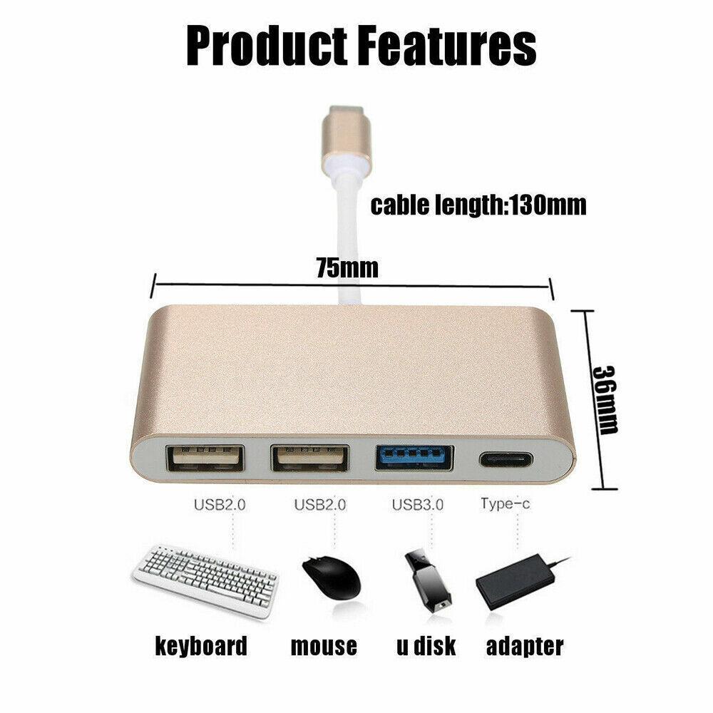 4in1 Type-C USB-C to 4-Port Hub USB 3.0 2.0 Charging Adapter For Thunderbolt 3 - Image 3