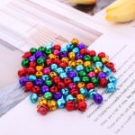 50pcs jingle bells aluminium beads 8mm christmas decoration mixed colours charms - Image 6