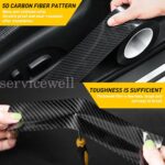 5D 10cm*3meter Gloss Black Carbon Fibre Fiber Vinyl Car Wrap Air Release Film - Image 2