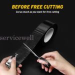 5D 10cm*3meter Gloss Black Carbon Fibre Fiber Vinyl Car Wrap Air Release Film - Image 4