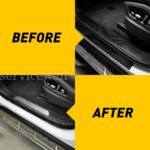 5D 10cm*3meter Gloss Black Carbon Fibre Fiber Vinyl Car Wrap Air Release Film - Image 3
