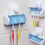 5 Racks Suction Cup Dust-proof Toothbrush Holder Bathroom Wall Storage Hook - Image 6
