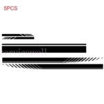 5x Long Stripe Graphics Car Side Body Sticker Hood Mirror Vinyl Decal Black - Image 5