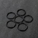 60PCS Stainless Steel Key Holder Split Scuba Rings Keyring Keychain Black - Image 3