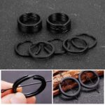 60PCS Stainless Steel Key Holder Split Scuba Rings Keyring Keychain Black - Image 5