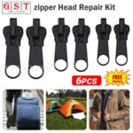 6PCS Universal Zippers Head Repair Kit Replacement Instant Zip Slider Zipper Fix