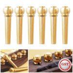 6Pcs Acoustic Guitar Brass Bridge Pins Brass Cone String Dot Solid String Nails