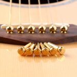 6Pcs Acoustic Guitar Brass Bridge Pins Brass Cone String Dot Solid String Nails - Image 5