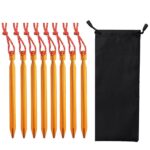 8Pcs Titanium Alloy Tent Stakes Nail Pegs With Rope Lightweight Camping Outdoor - Image 2