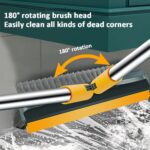 AU 3in1 Floor Brush Scrub Wiper 180 Rotating Head Home Handle Cleaning Bathroom - Image 5