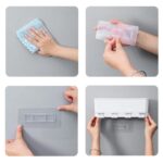 Bathroom Wall Mounted Toothbrush Holder Toothpaste Stand Storage Rack with Cup - Image 3
