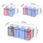 Bathroom Wall Mounted Toothbrush Holder Toothpaste Stand Storage Rack with Cup - Image 2