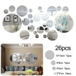 Circle Mirror Tiles Wall Stickers Art Decal Bedroom Silver Home Art Decor DIY - Image 2