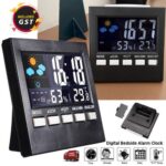 Digital Bedside LED Snooze Alarm Clock Time Temperature Day/Night Desktop Clocks