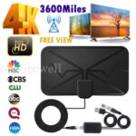 Digital TV Antenna 350 Miles Range HDTV Amplifier Signal Booster Indoor Outdoor