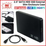 Hard Drive Disk 2.5  SATA HDD SSD Black USB 3.0 External Slim Enclosure Case