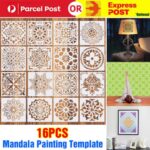 Mandala Painting Stencils Reusable Washable 15x15cm Large Art Paint 16 Designs