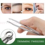 Nasal Cleaning Trimmer Round Tip Stainless Steel Nose Hair Tweezers Leather Bag - Image 5