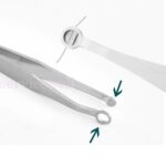 Nasal Cleaning Trimmer Round Tip Stainless Steel Nose Hair Tweezers Leather Bag - Image 3