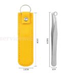 Nasal Cleaning Trimmer Round Tip Stainless Steel Nose Hair Tweezers Leather Bag - Image 2