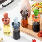 Olive Oil Dispenser Bottle with Silicone Brush Lid Cooking Measuring Container - Image 7