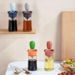 Olive Oil Dispenser Bottle with Silicone Brush Lid Cooking Measuring Container - Image 6