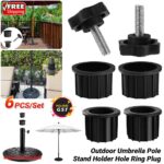 Outdoor Umbrella Pole Stand Holder Hole Ring Plug Cover Round Parasol Base Patio - Image 4