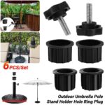 Outdoor Umbrella Pole Stand Holder Hole Ring Plug Cover Round Parasol Base Patio - Image 3