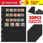 Pack of 20~100 Sheets Double Sided Stamp Album Stock Pages with 9 Binder Holes