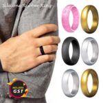 Silicone Rubber Wedding Ring Bands Flexible Comfortable Safe Work Sport Gym 1pc