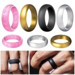 Silicone Rubber Wedding Ring Bands Flexible Comfortable Safe Work Sport Gym 1pc - Image 3