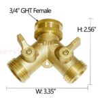 Solid Brass 2 Way Tap Garden Connector Adaptor Hose Y Splitter Tools - Image 3