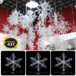 Upto 60pcs White Snowflake Bunting Garland Hanging Christmas Party Decorations