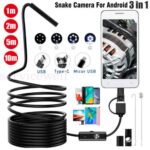 Waterproof HD Endoscope USB Type-C Borescope Inspection Snake Camera For Android