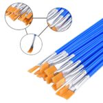 up 200pcs Flat Paint Brushes Small Brush Bulk for Detail Painting Craft Art Gift - Image 2