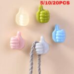 up to 20 pcs Creative Thumbs Up Self Adhesive Wall Hook Cable Holder Wall Hanger