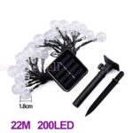 100/200LED Solar Globe String Lights Fairy Festoon Party Garden Outdoor Decor - Image 5