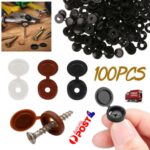 100/200pcPlastic Screw Cover Caps Holes Cams Furniture Kitchen Button Nuts Bolts