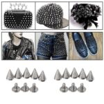 100~500x Silver Cone Spikes Screwback Studs DIY Craft Cool Rivets Punk 7x10mm AU - Image 2