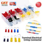 102X Crimp Terminals Insulated Electrical Wire Butt Connector Assorted Kit