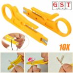 10/20Plastic Strip Data Cable Wire Punch Down Cutter Stripper Manual Pliers Tool