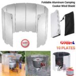 10 plates Foldable Aluminum Camping Cooker BBQ Gas Stove Wind Shield Screen AU