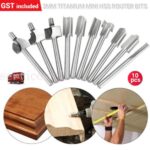 10pcs 1/8  3mm HSS Shank Carpentry Router Bits for Dremel Rotary Craft Tools Set
