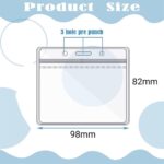 10pcs Horizontal Plastic ID Card Holder Pouch Clear PVC Lanyard Work Badgec Zip - Image 2